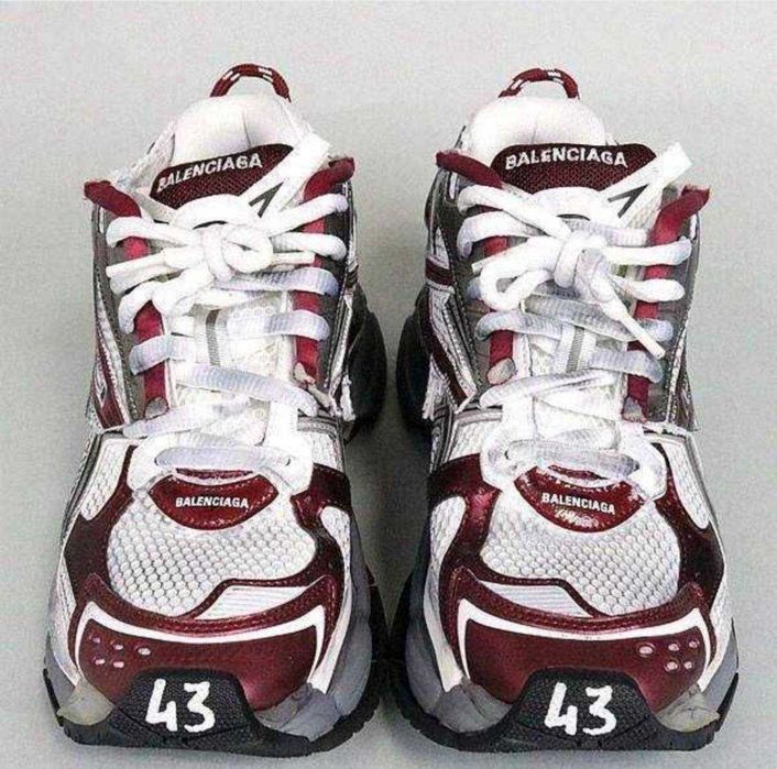 (БЕЗ ПЕРЕДОПЛАТИ)Balenciaga Runner баленсіага раннер білі червоні