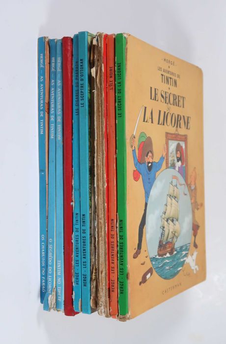 Lote com 11 BD s Tintim muito antigas