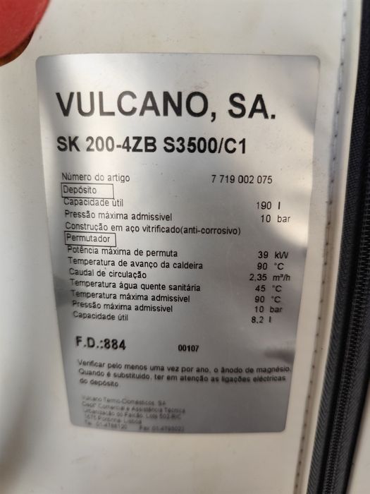 Vendo depósito de água vulcano 190 l
