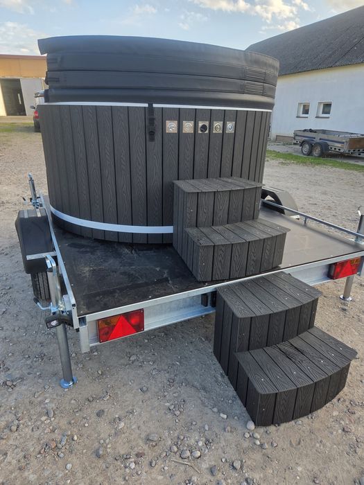 Balia mobilna, jacuzzi na przyczepce, zestaw gotowy do używania, bania, PROMOCJA