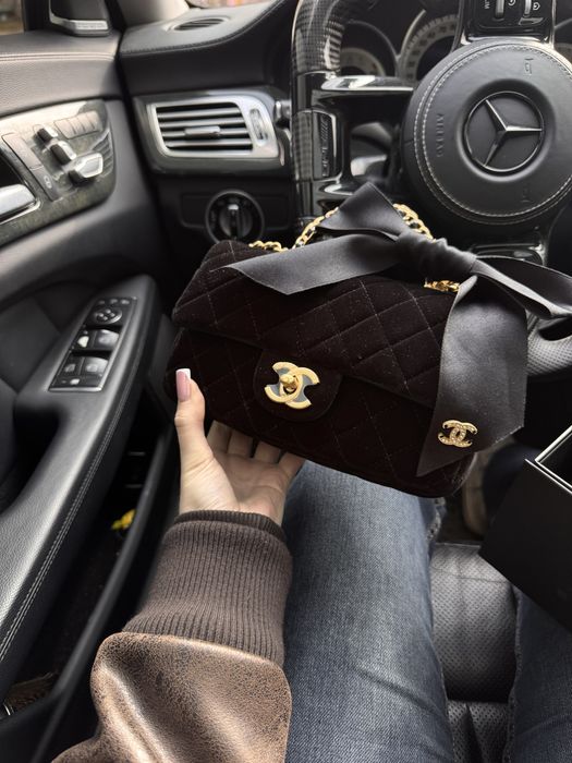 Сумка Chanel бархатна чорна