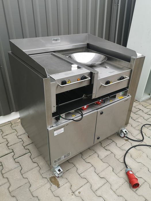Stacja do gotowania Rieber Wok i płyta elektryczna.