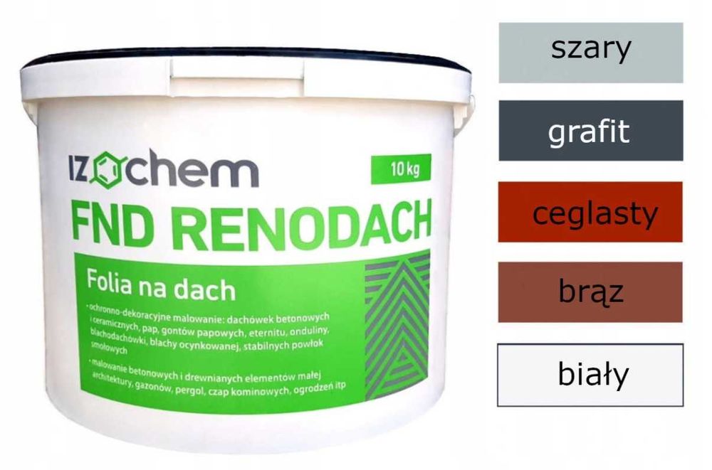 Izochem FND Renodach Folia w płynie Farba okrętowa na Papę OSB Metal