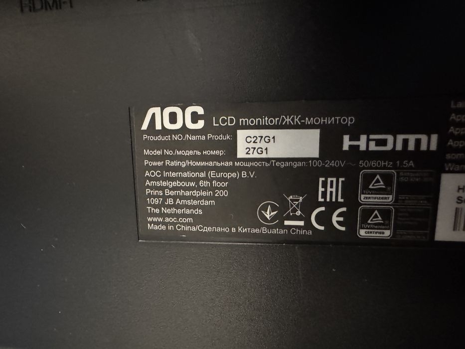 Monitor AOC C27G1 de 27”