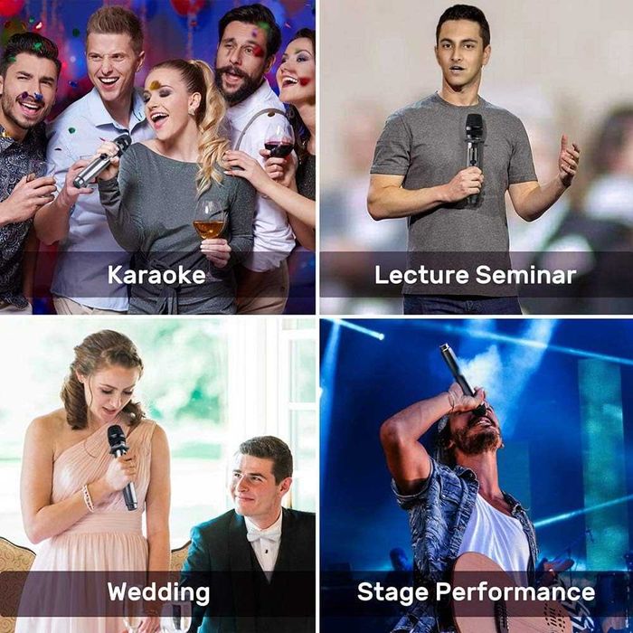 Mocny Mikrofon Dynamiczny Bezprzewodowy Ładowalny Karaoke Dj 2,4 Ghz