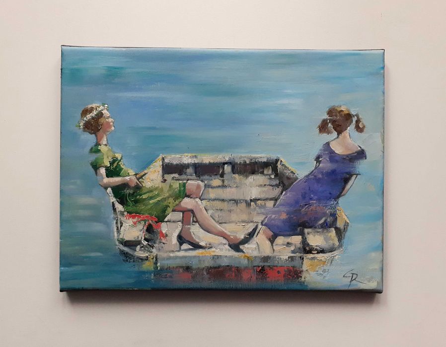 Dziewczyny z Łodzi. Obraz olejny na płótnie