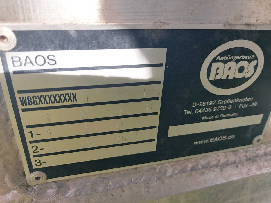 przyczepa do transportu koparki, quada, traktorka - Plandeka- Baos made in Germany
