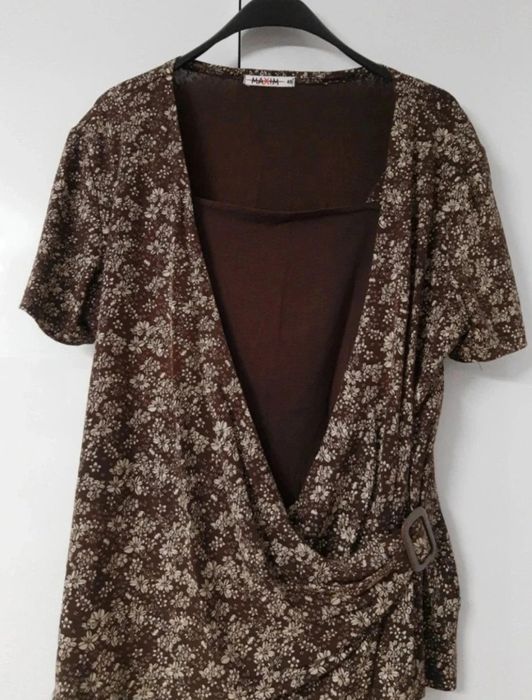 Komplet damski w odcieniach brązu wiskoza - 4XL/48
