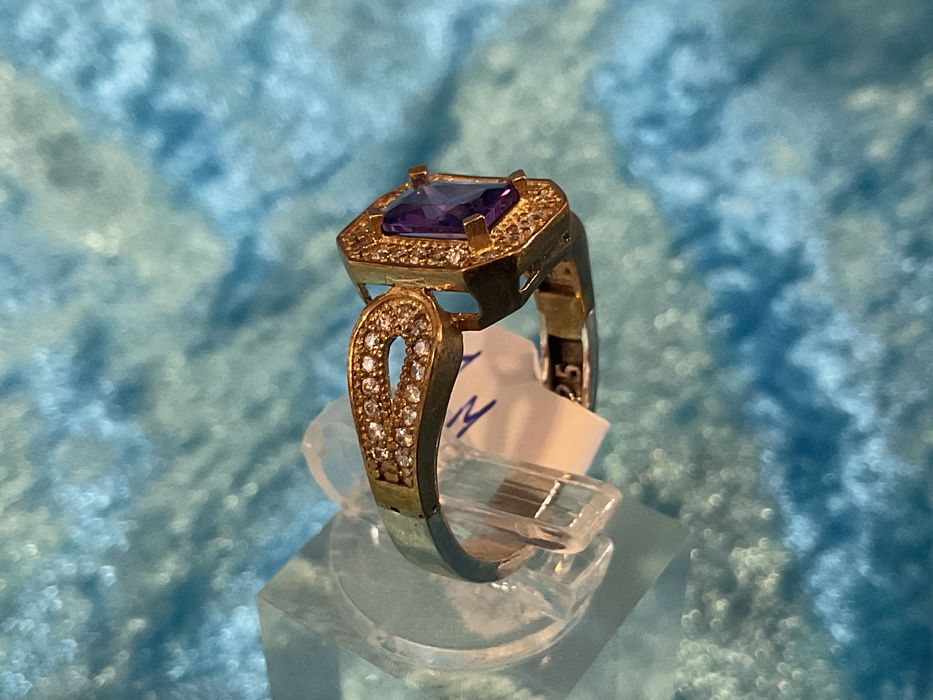 Anel prata 925 banhado ouro t,17,5 m