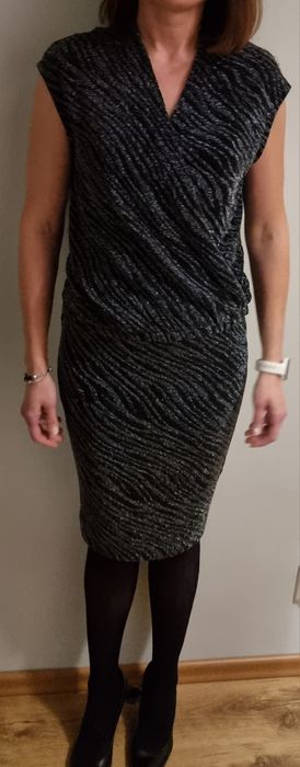 Sukienka karnawałowa srebrna nitka wizytowa  r