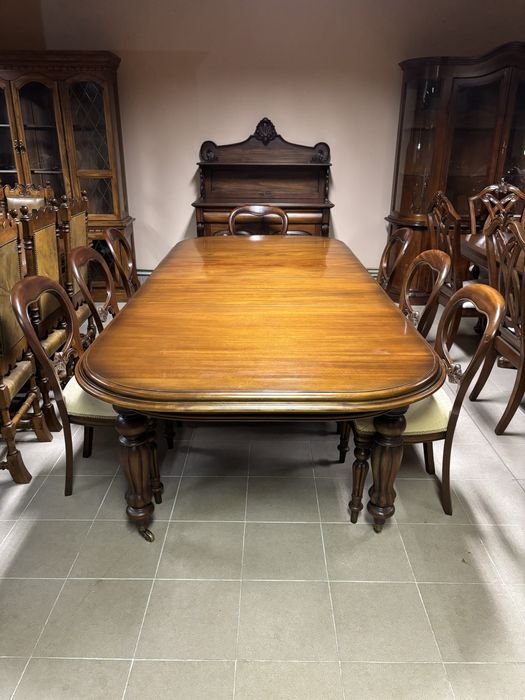 Zestaw Stylowy Stół 8 Krzeseł Komoda Angielskie Meble Stylowe