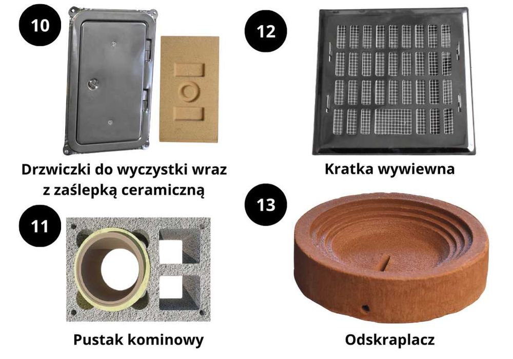 Komin KW2 fi 200 wys 4m Izolowany Systemowy Ceramiczny System Kominowy