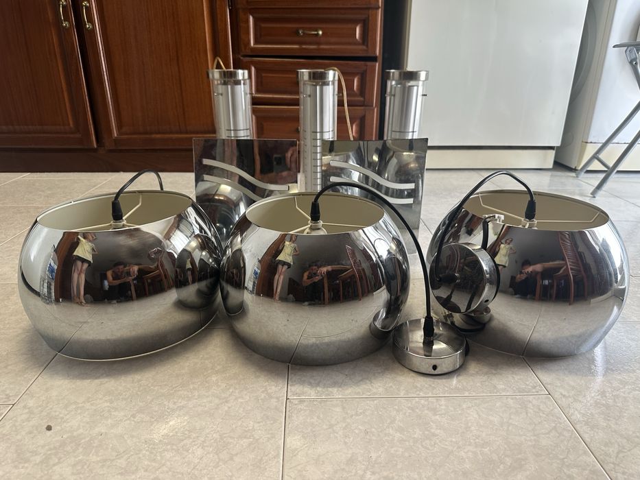 Conjunto candeeiros teto e parede