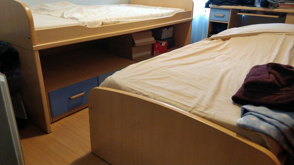 Cama dupla com 4 gavetas