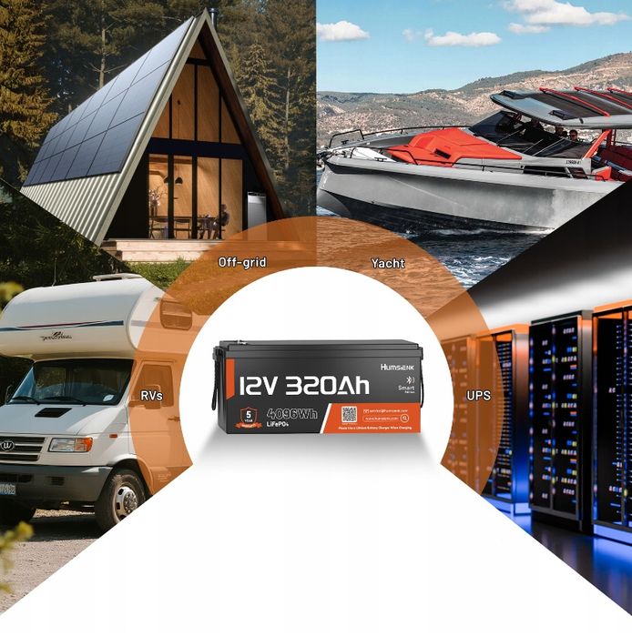 Акумулятор LifePo4 320Аг 12V Bluetooth BMS 250А Humsienk (Польща)