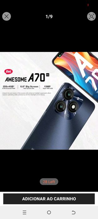 Telemóvel itel A70