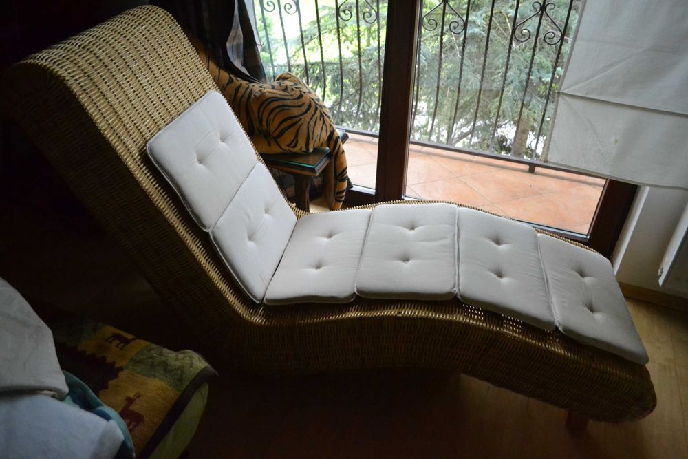 leżanka,szezlong, rattan,