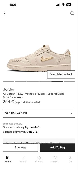 Tenis Air Jordan 1 low Method of Make -Legend light Brown