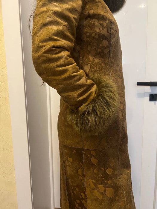 Кожанный плащ весна в отличном состоянии