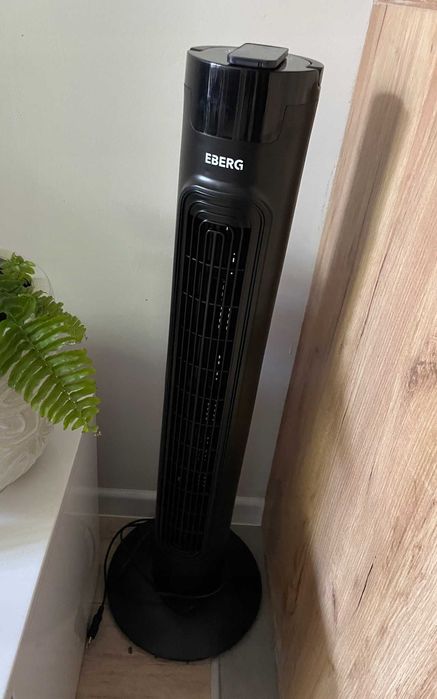 Nowy Wentylator Kolumnowy Z Pilotem Wiatrak Podłogowy Led Czarny