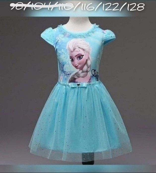 NOWA Sukienka Kraina Lodu 116/122/128 (140) tiul bal Elsa Elza *jn
