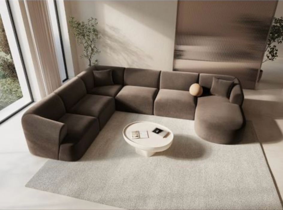 Narożnik 7osobowy czekoladowy Cosmopolitan Design CAMPI Czekoladowy Br