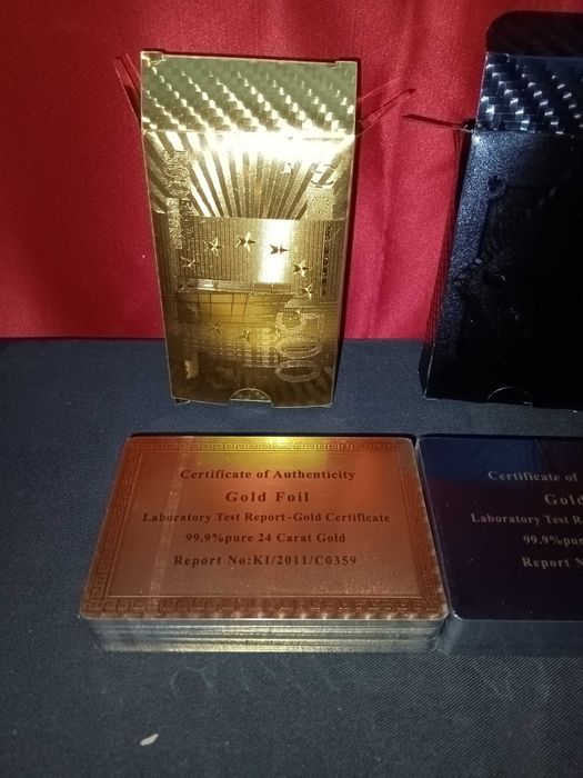 Lote 3 baralhos cartas metalizados oferta de portes