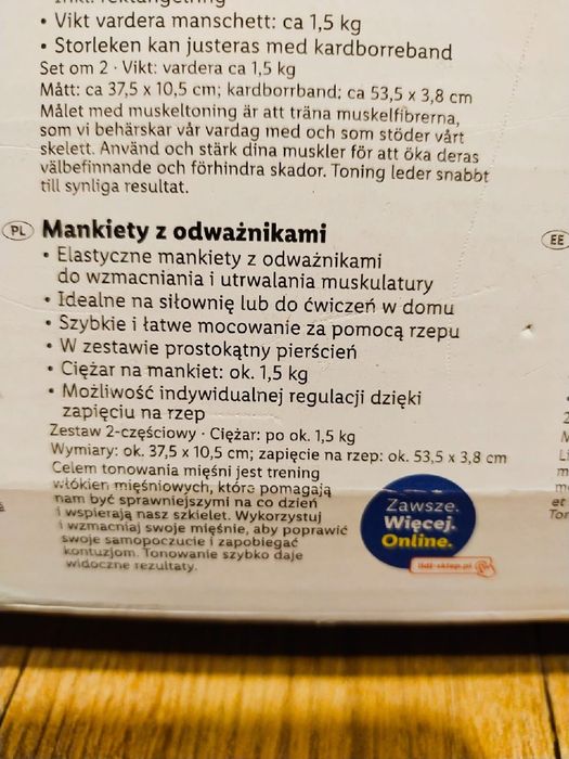 Mankiety z odważnikami 1,5 kg Crivit