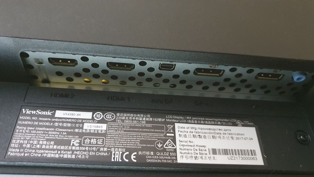 МОНИТОР ViewSonic 
VX4380-4K