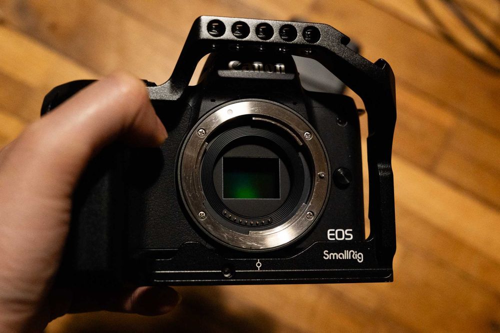 Kit Canon M50 + 2 lentes prime + tripé + cage + bateria extra original