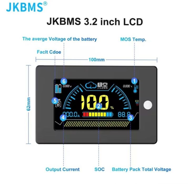 Jikong дисплей 3.2 LCD jkbms bms бмс екран в наявності !!
