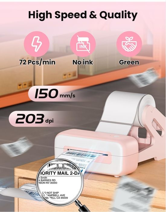 Phomemo PM246S Принтер транспортних етикеток Bluetooth, термопринтер е