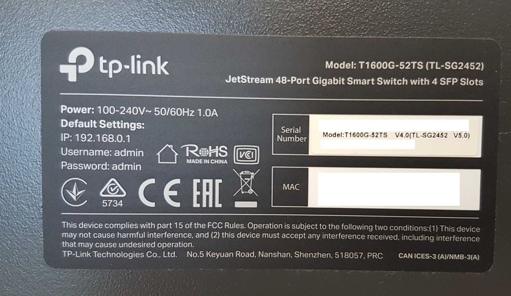 Switch Smart TP-Link JetStream T1600G-52TS