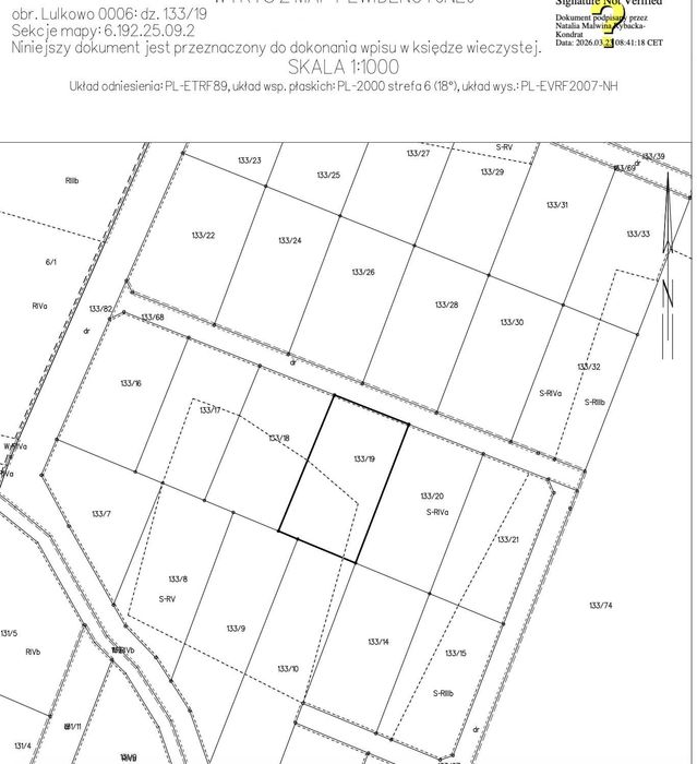 Działka 995 m² w Lulkowo koło Torunia – spokojna okolica, blisko natury