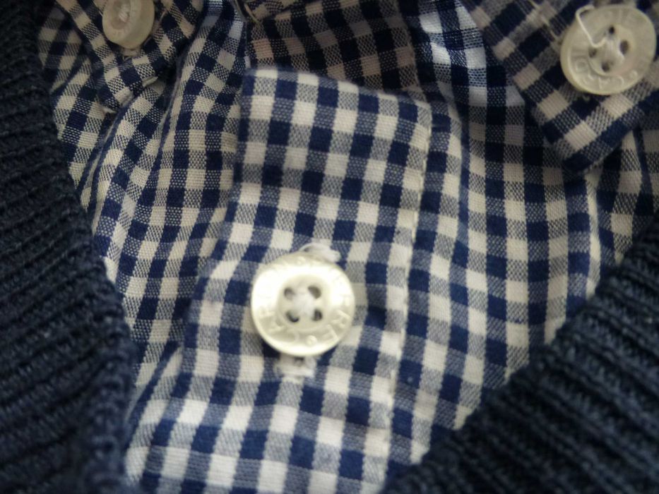 Pierre Cardin Męski sweter z wstawką z koszulą M