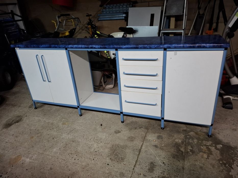 Szafka warsztatowa 220cm – ALUMINIOWY stelaż, Garaż