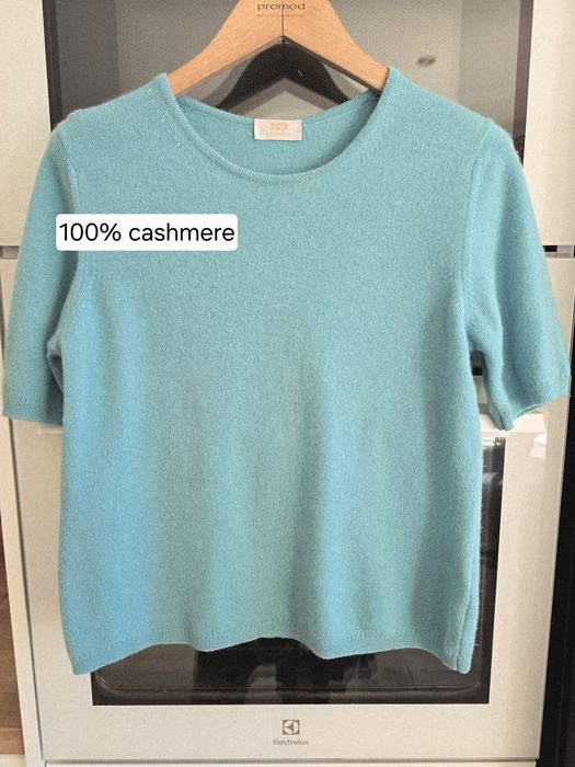 Sweter kaszmirowy damski 42 Marks&Spencer wełniany jesień puszysty