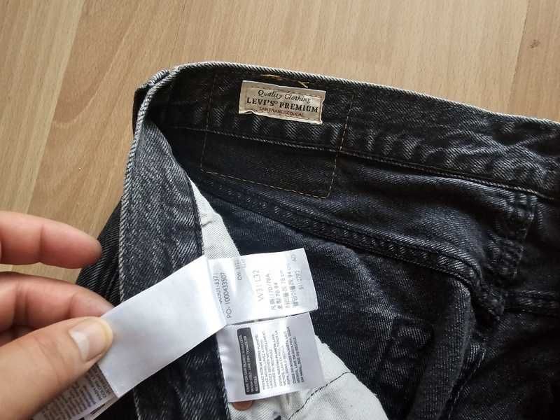 Spodnie jeansowe Levi's 501 W31 L32 szare