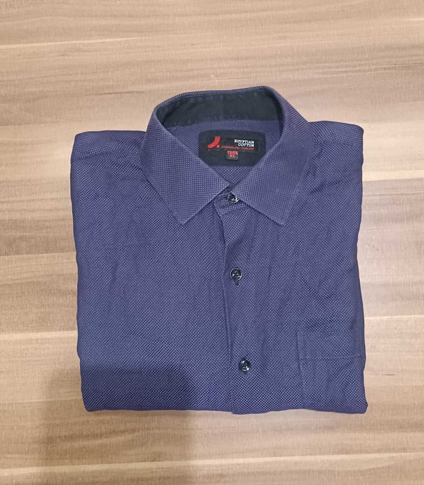 Casualowa koszula męska z długim rękawem XL bawełniana fioletowa