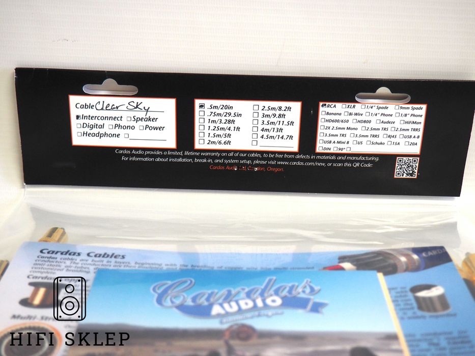 Cardas Clear Sky RCA 2x RCA - 2x RCA 0,5 m/Promocja