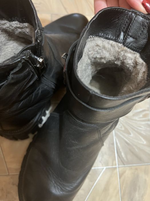 Кожаные зимние челси