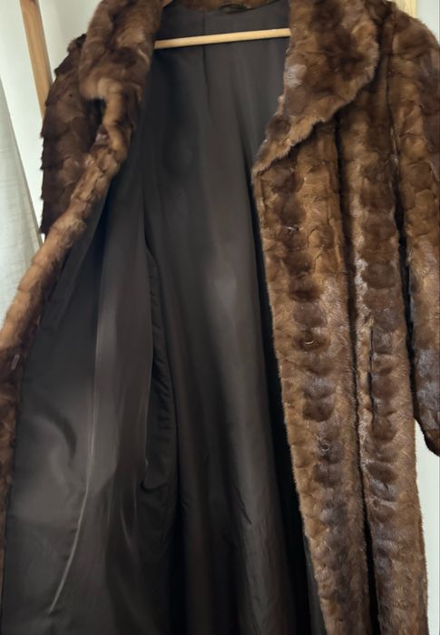 Długie futro naturalne vintage