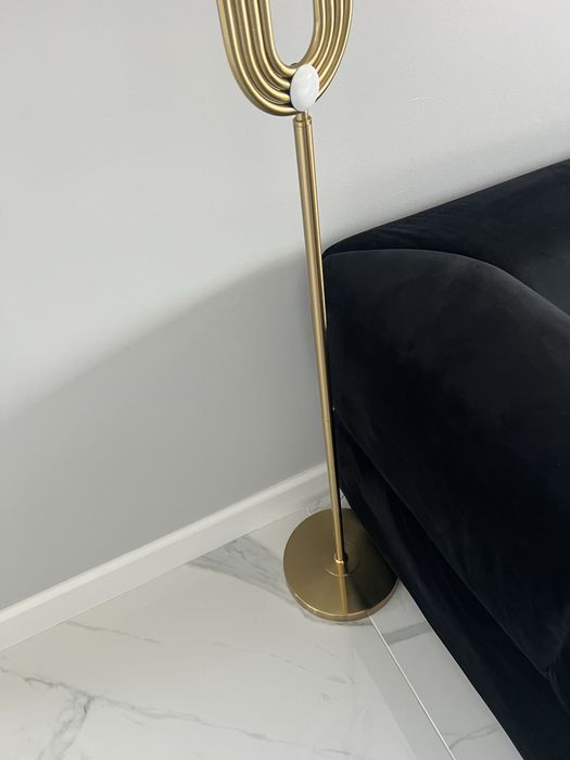 Lampa stojąca biało złota glomour