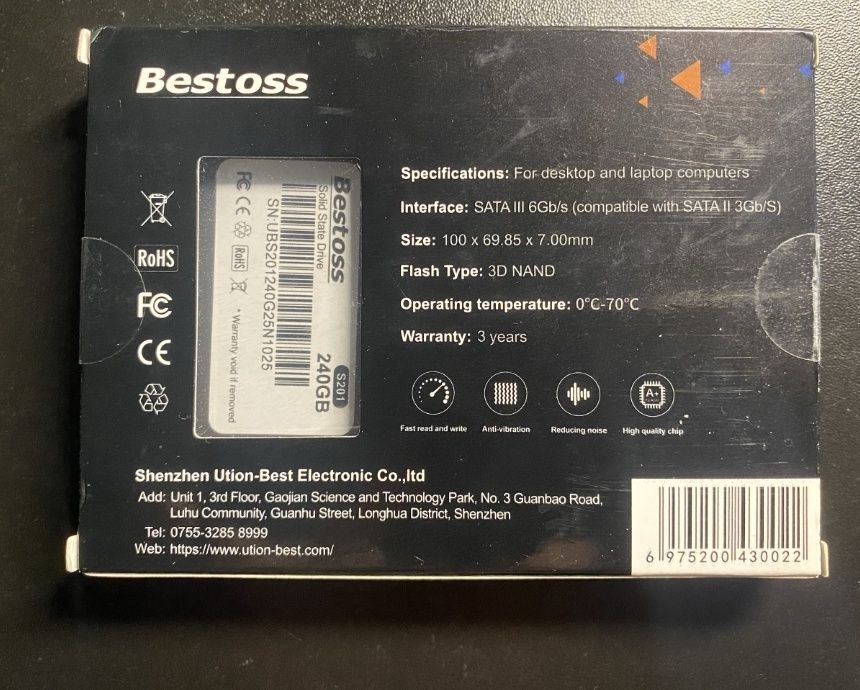 Абсолютно новий SSD Bestoss SATA III 2.5" 240GB