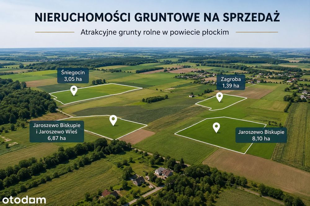 Sprzedaż nieruchomości gruntowych, powiat Płocki