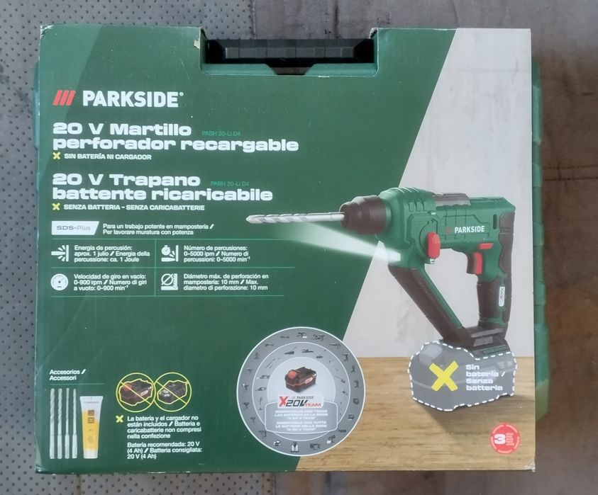 Martelo perfurador a bateria 20V Parkside