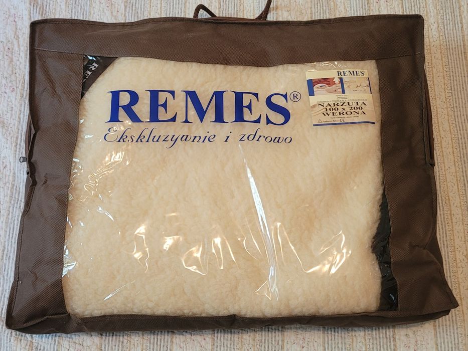 Koc / kołdra remes 100% wełna rozmiar 100 x 200 cm stan bdb