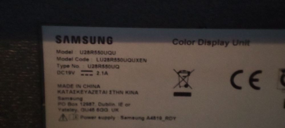 Monitor Samsung U28R550UQU 28" 4K IPS HDR