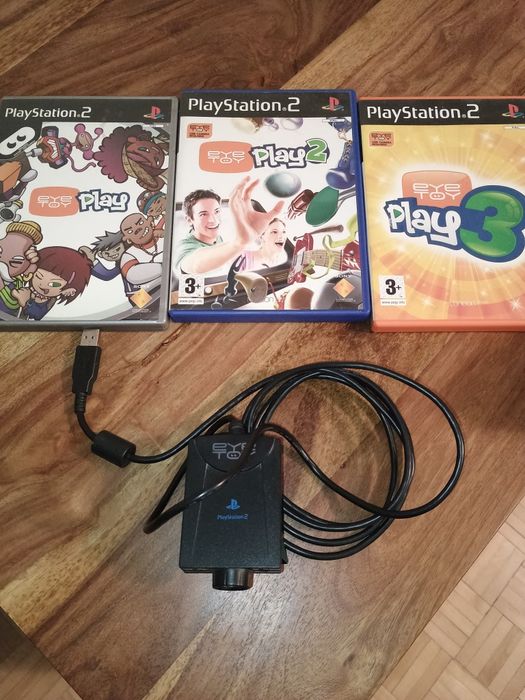 Ps2 eye toy + 3 gry