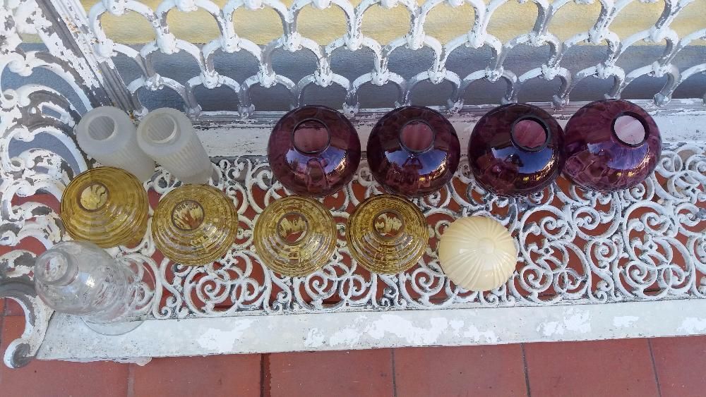 Abat-jours em vidro antigos